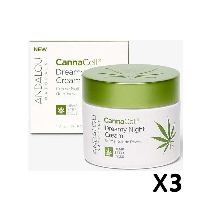 3x Andalou Naturals Canna Cell Dreamy Night Cream 50g